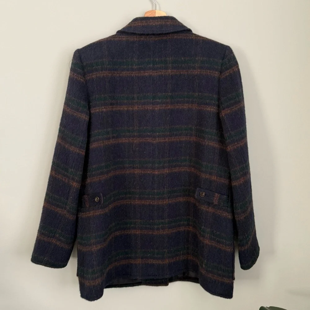 Havre’ Bernard by B Holtzman Women’s Wool Blend Vintage Plaid Coat Lined 8 - Picture 2 of 3